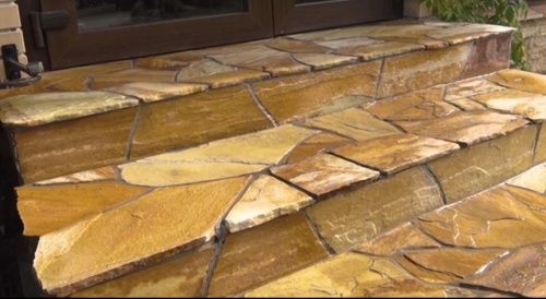 Плитняк златолит жёлтый золотистый для отмостки купить в Азнакаево